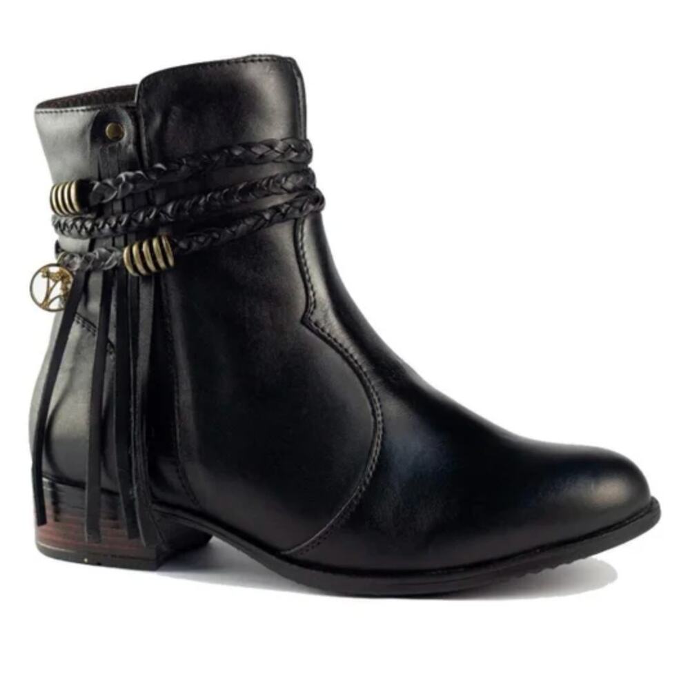 Sandro Moscoloni Women's Thaynara Leather Ankle Boots Black Size 6.5